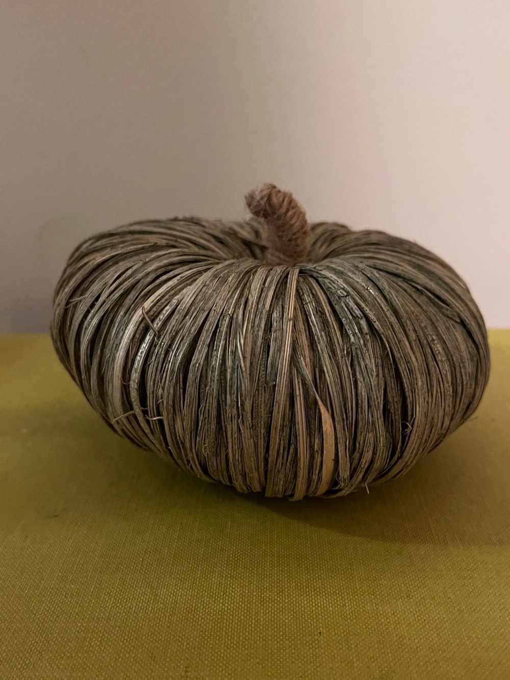 Handcrafted Natural Fiber Pumpkin Accent - Brown